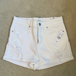 White denim shorts